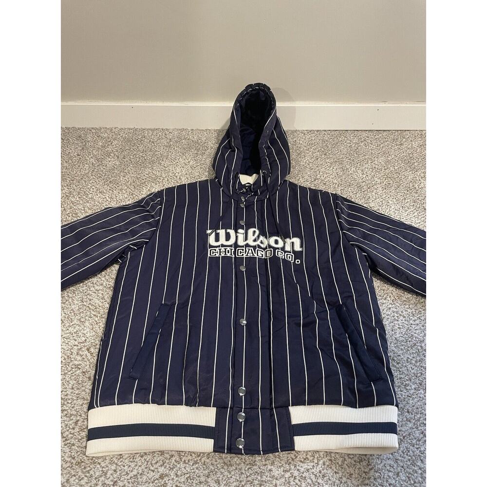 Wilson Chicago‎ Co. Puffer Varsity Pinstripes Jacket Prototype 1/1 Men’s Size L - Picture 11 of 14
